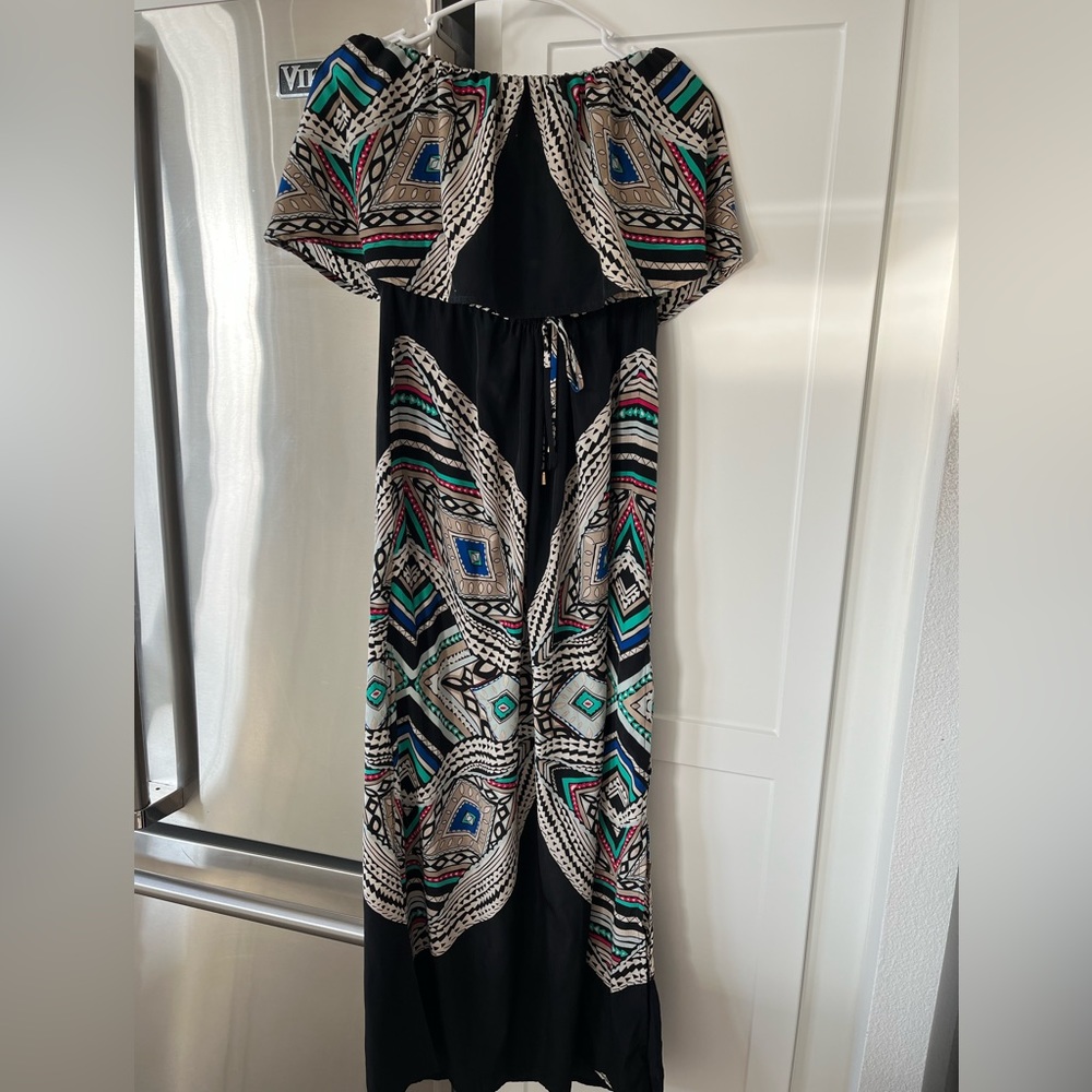 Strapless tie in-front maxi dress